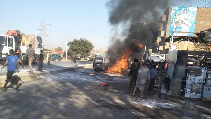 حريق سيارة بأسيوط