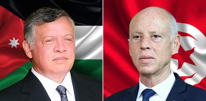 الرئيس التونسي وملك الأردن 