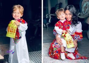 مارينا تحتفل مع طفلها بوليكاربوس