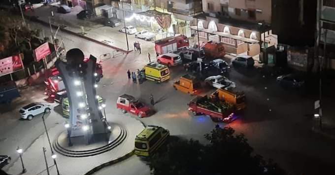 جانب من حادث عقار ميت غمر