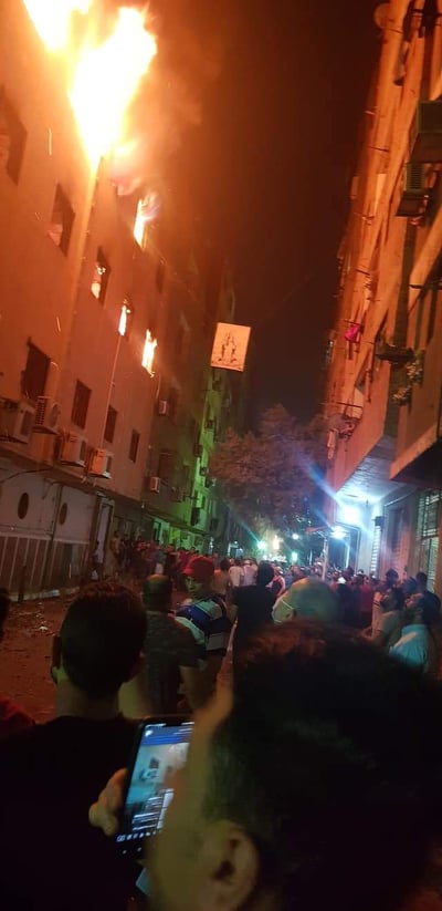 حريق هائل بكنيسة مارمينا في العمرانية