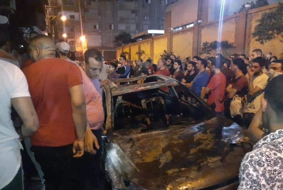 تفحم سيارة بالكامل في حريق شرق الإسكندرية