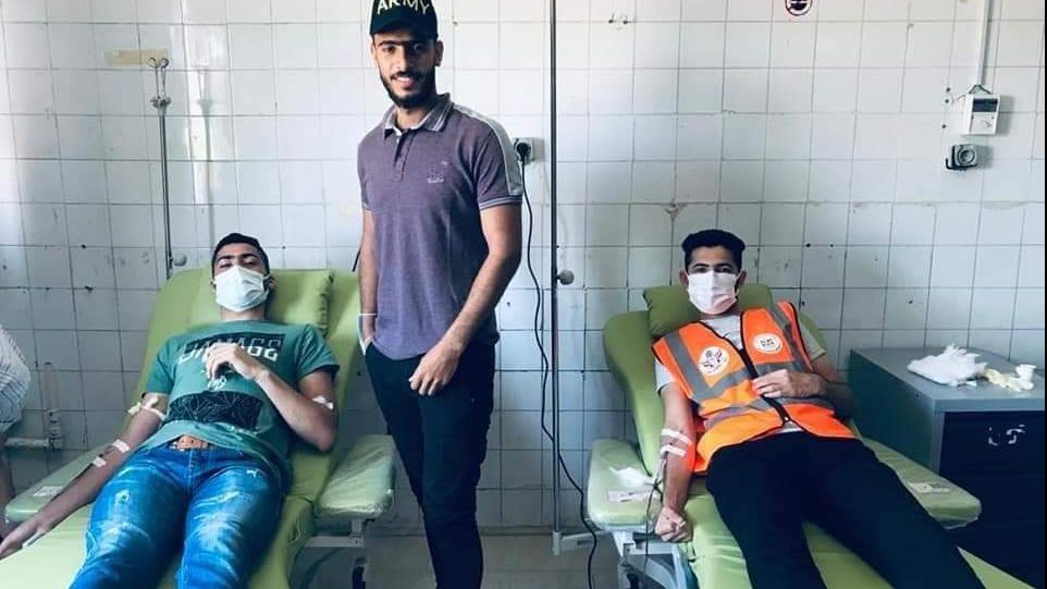 التبرع بالدم في الشيخ زويد  لصالح جرحي فلسطين
