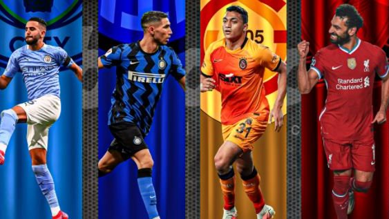 صلاح ومصطفى وحكيمي ورياض