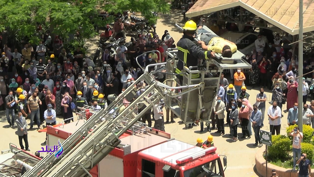 جانب مو محاكاة اخلاء،طوارئ لمبنى ادارة جامعة المنصورة