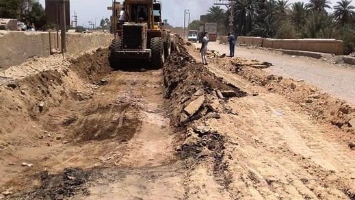 جانب من أعمال الرصف