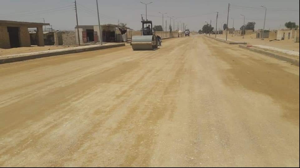رصف طريق داخلية بقرية الجفحافة وسط سيناء 