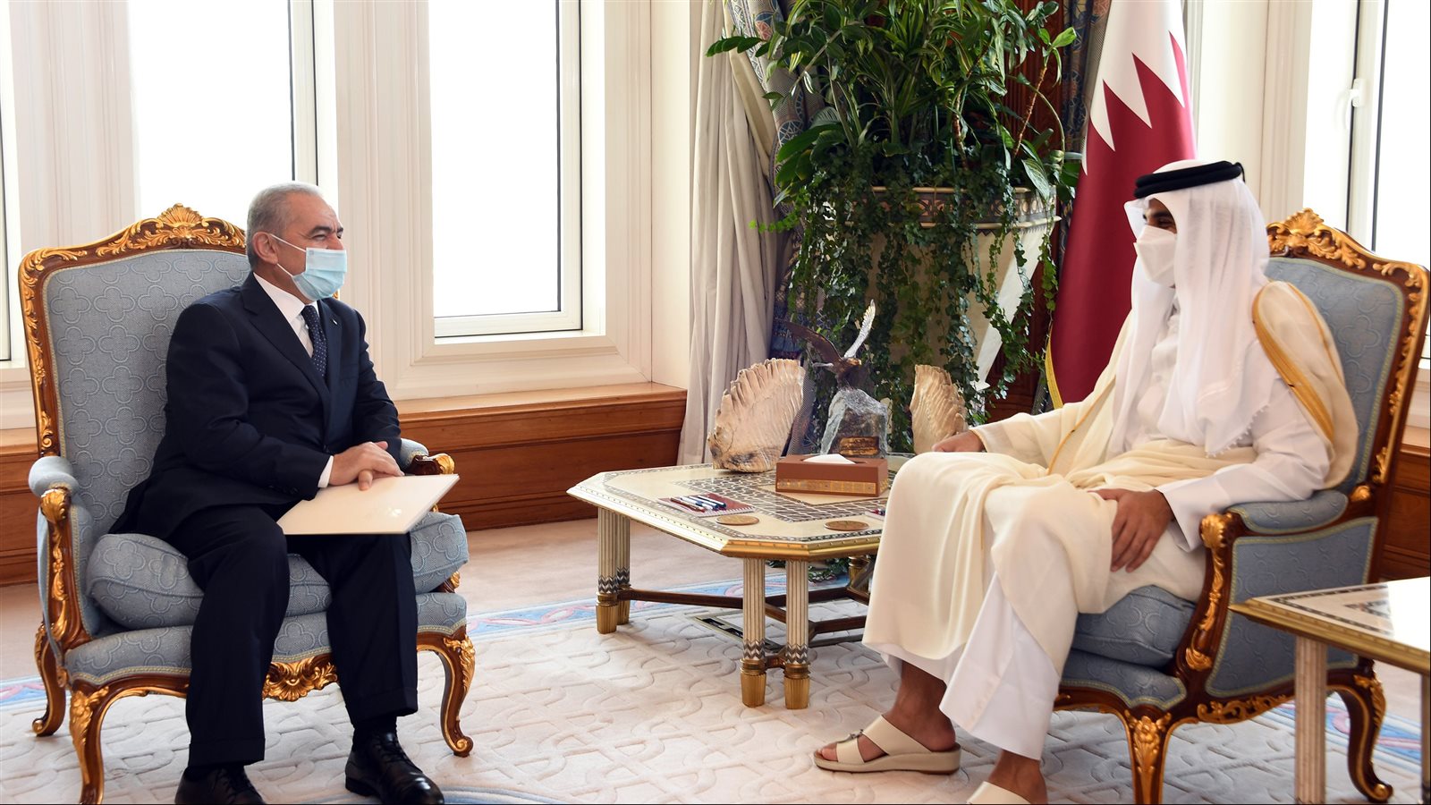 أمير قطر ورئيس الوزراء الفلسطيني