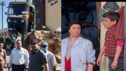 تعليق توكتوك على باب مدينة الشروق
