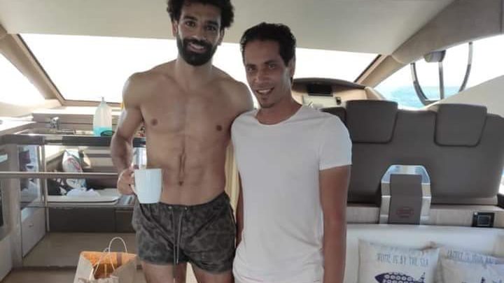 محمد صلاح خلال الرحلة البحرية