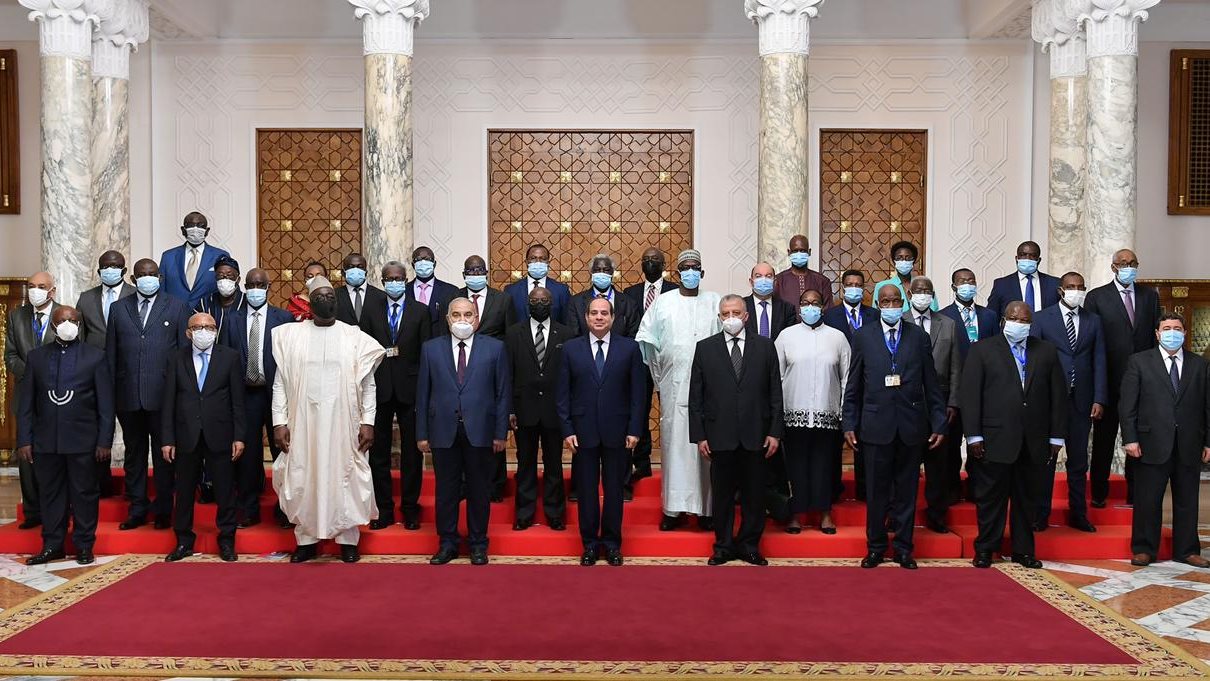 الرئيس السيسي يستقبل رؤساء المحاكم الدستورية والعليا الأفارق