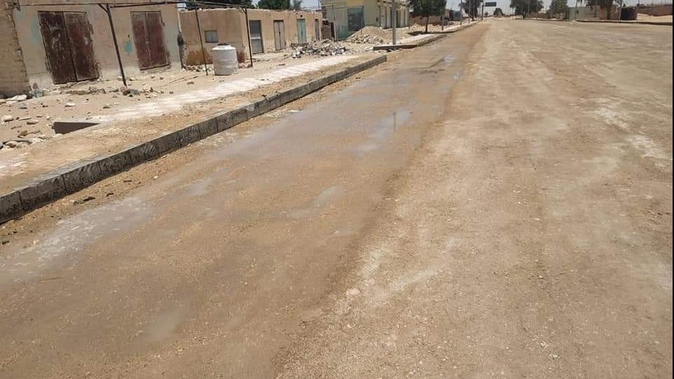متابعة أعمال رصف الطرق الجفحافة وسط سيناء
