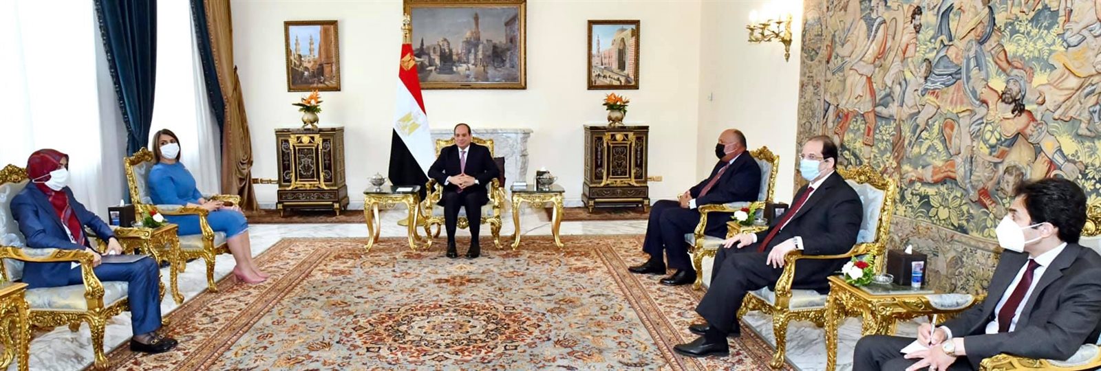 الرئيس السيسي ووزيرة الخارجية الليبية