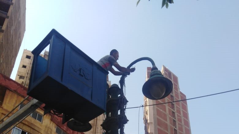رفع كفاءة الإنارة بأحياء الإسكندرية