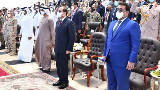 الرئيس خلال افتتاح قاعدة 3 يوليو