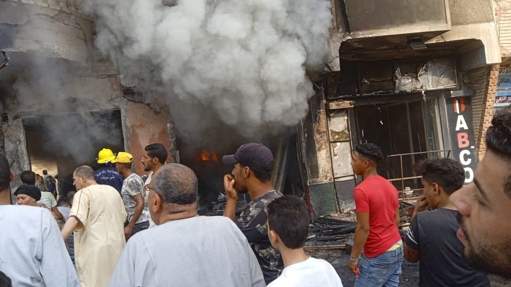 حريق ببني سويف  حريق ببني سويف