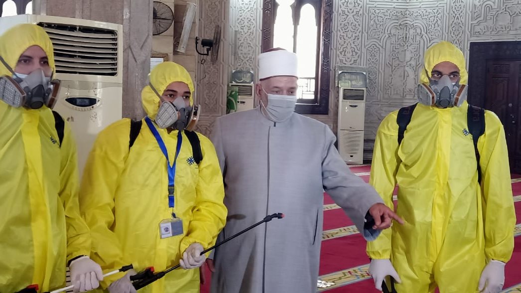 تطهير وتعقيم في مساجد الإسكندرية