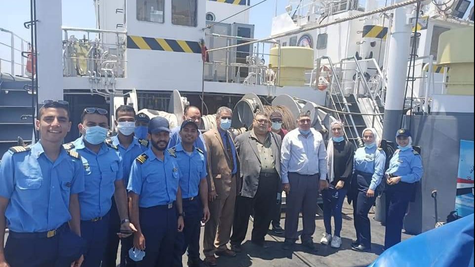 تدريب طلبة العريش علي السفن البحثية