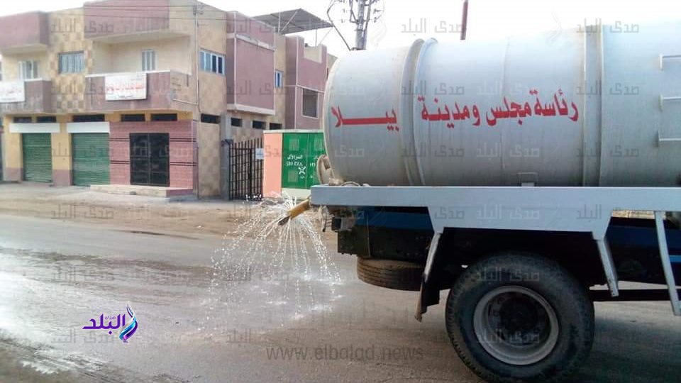 رش وتطهير شوارع بيلا