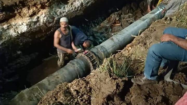 إصلاح خط مياة بني أحمد بالمنيا 
