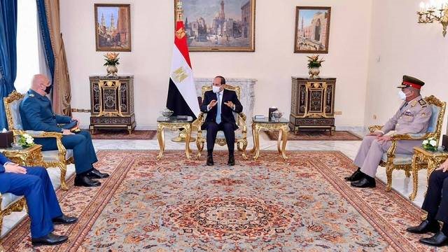 جانب من لقاء الرئيس السيسي بقائد الجيش اللبناني