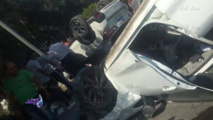 انقلاب سيارتين ملاكي علي الطريق الدائري 