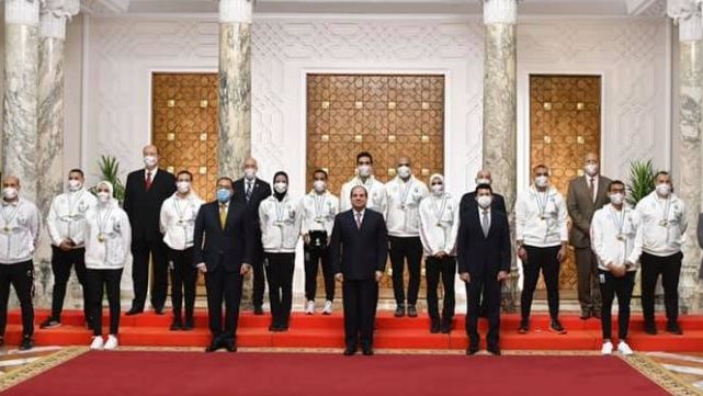 تكريم الرئيس السيسي لصحاب الميداليات الأويمبية