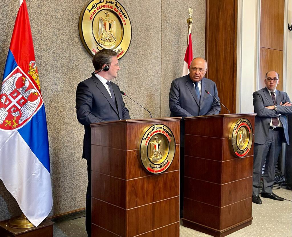 مؤتمر صحفي مشترك بين وزير لخارجية سامح شكري ونظيره الصربي 