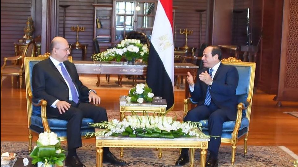 الرئيس السيسي خلال مباحثاته مع الرئيس العراقي
