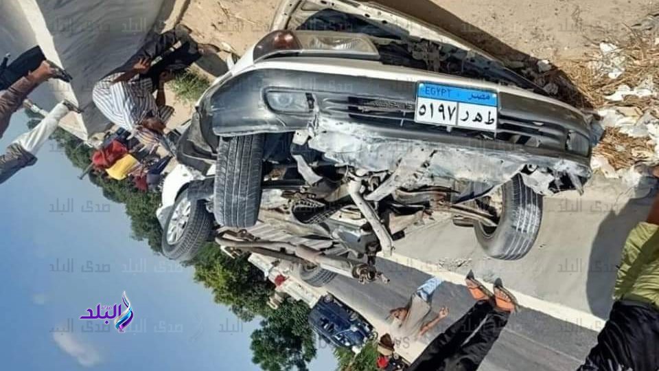 انقلاب سيارة بطريق الإسماعيلية بورسعيد 