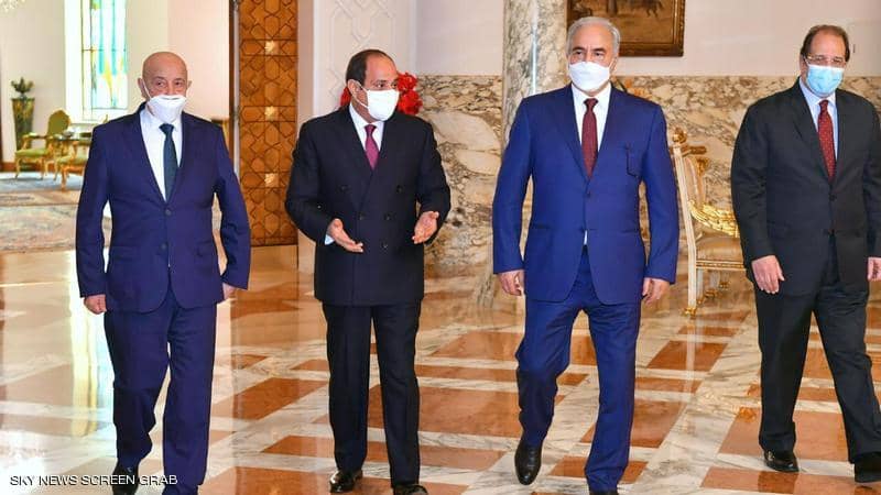الرئيس السيسي يستقبل حفتر وصالح 