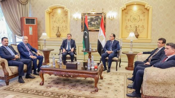رئيس الوزراء الدكتور مصطفي مدبولي مع رئيس الوزراء الليبي