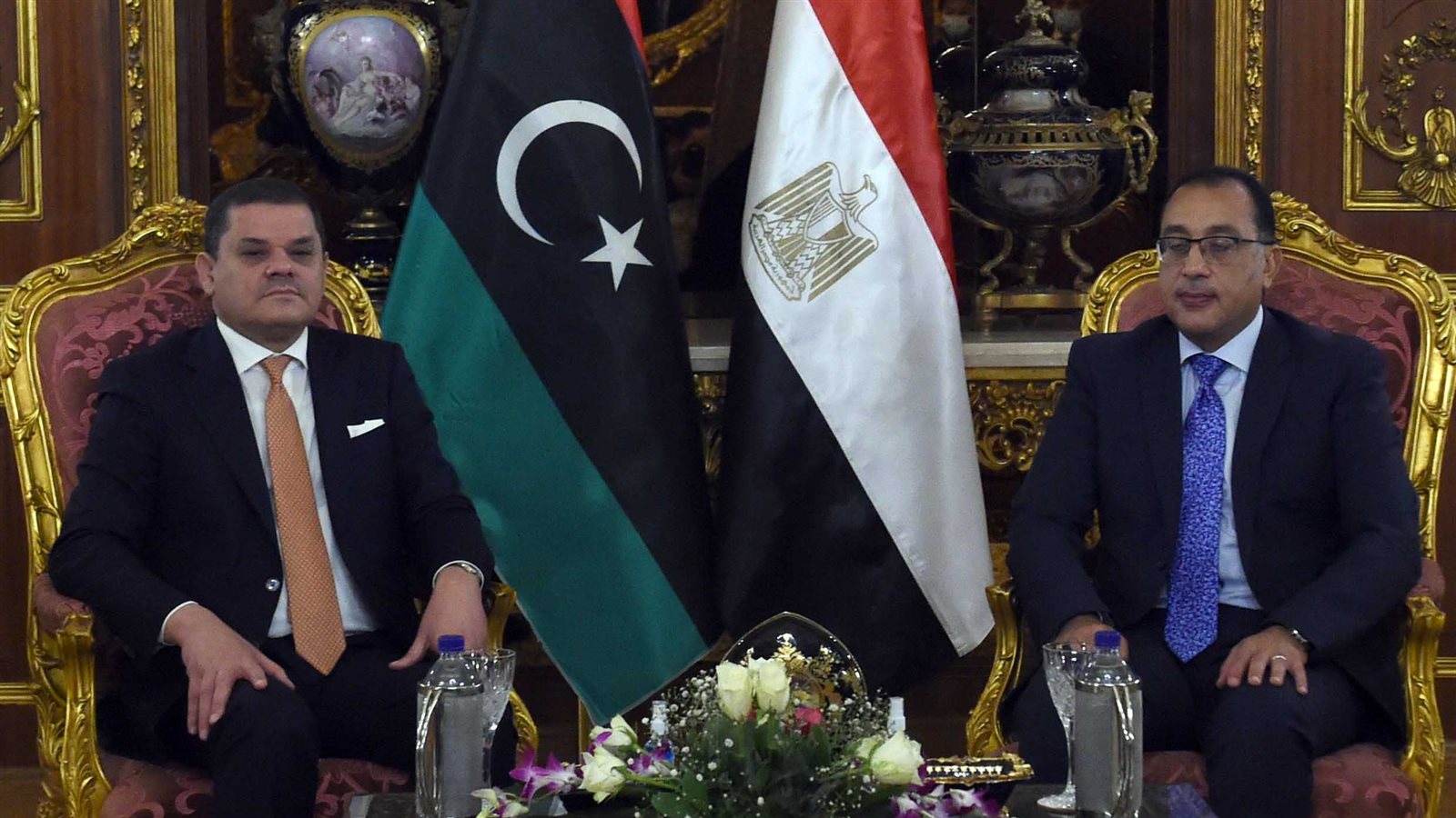 مصطفى مدبولي وعبد الحميد الدبيبة