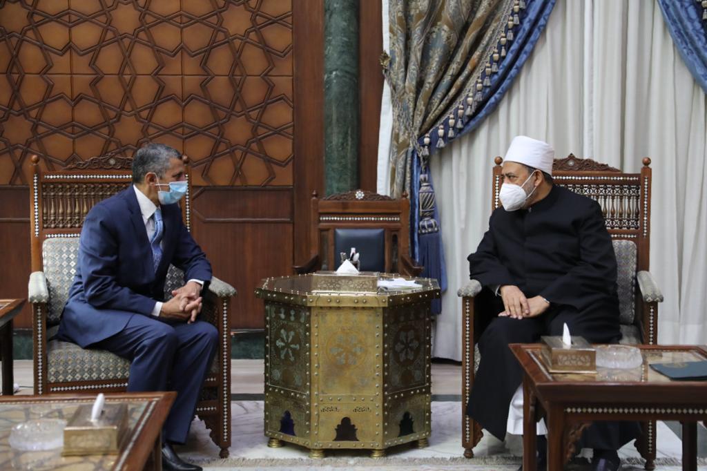 شيخ الأزهر مع السفير محمود طلعت 