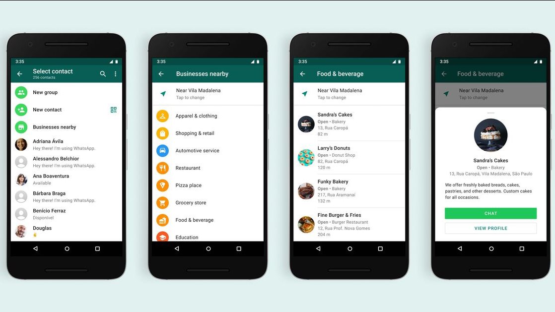 ميزة جديدة من واتسآب لتوفير المتاجر والشركات القريبة