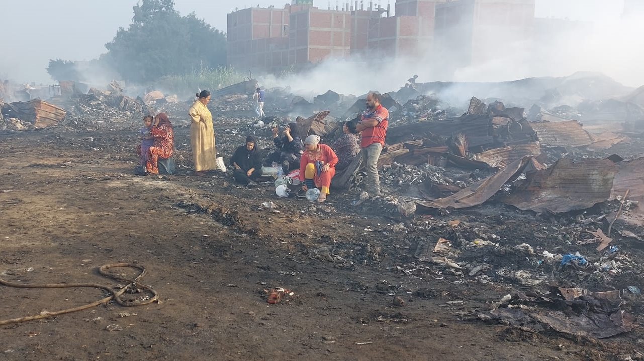 اثار حريق الزرايب 