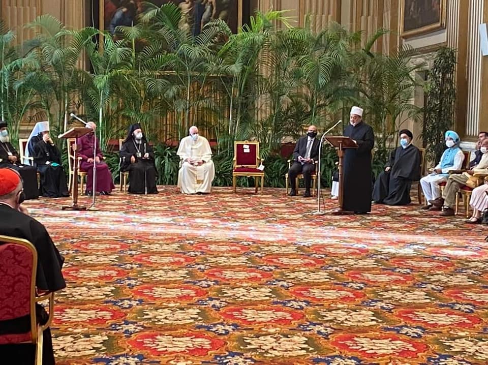 كلمة شيخ الأزهر في قمة قادة الأديان