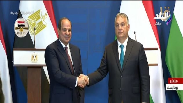الرئيس عبد الفتاح السيسي مع رئيس وزراء المجر 