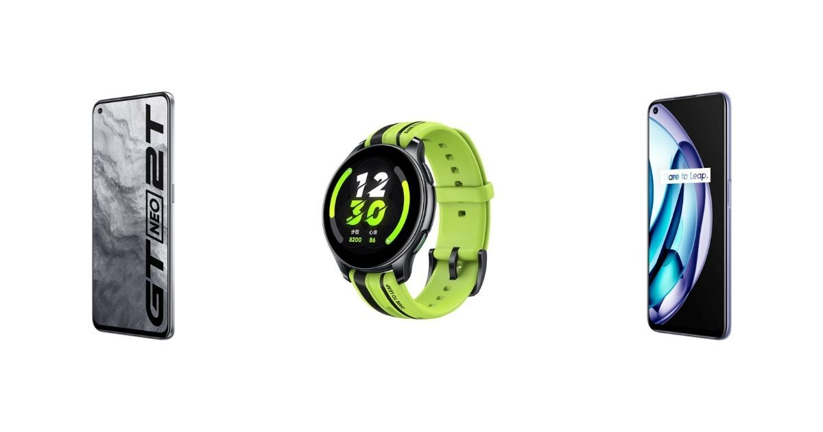 هاتفي GT Neo 2T و Realme Q3s وساعة Realme T1 smartwatch