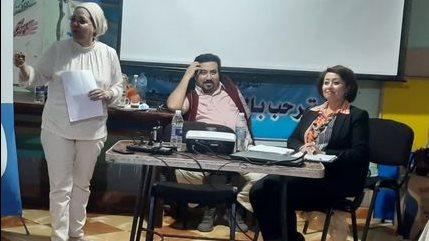 أثناء مشاركة رشا اسحق فى تحسين أوضاع المرأة