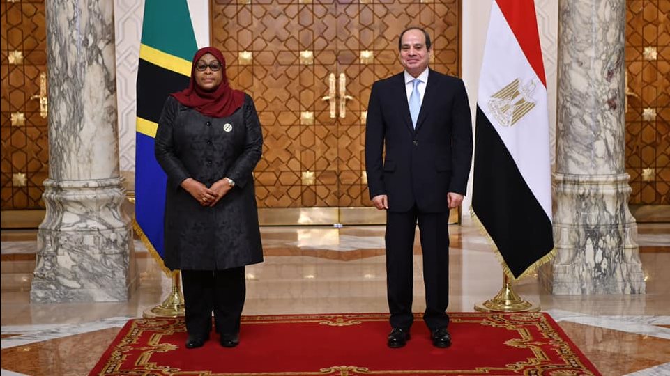 الرئيس عبد الفتاح السيسي مع رئيسة تنزانيا