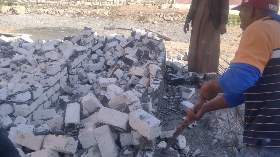 ازالة اعمال بناء مخالف في الإسكندرية