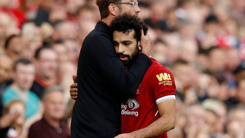 محمد صلاح لاعب ليفربول مع يورجين كلوب