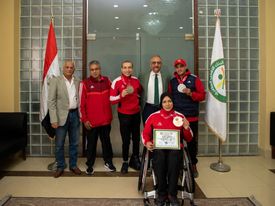 تكريم رئيس البنك الأهلي لأبطال الكارتية