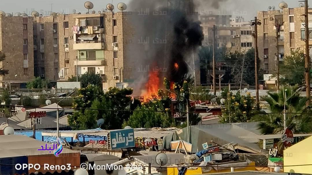 حريق هائل بنادي المنتزه بالإسماعيلية 