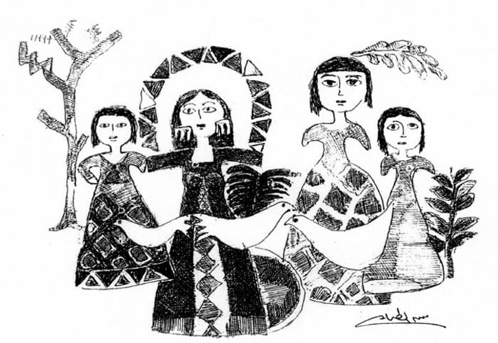 طباعة ليثوجراف _ 35سم × 45سم _ 2004م _ للفنان محمد الطحان