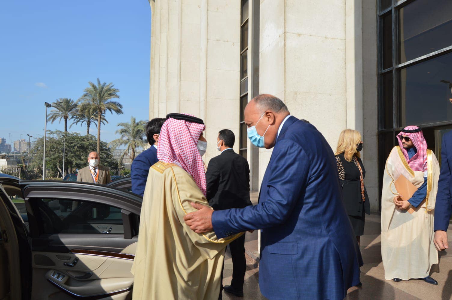 استقبال شكري لبن فرحان