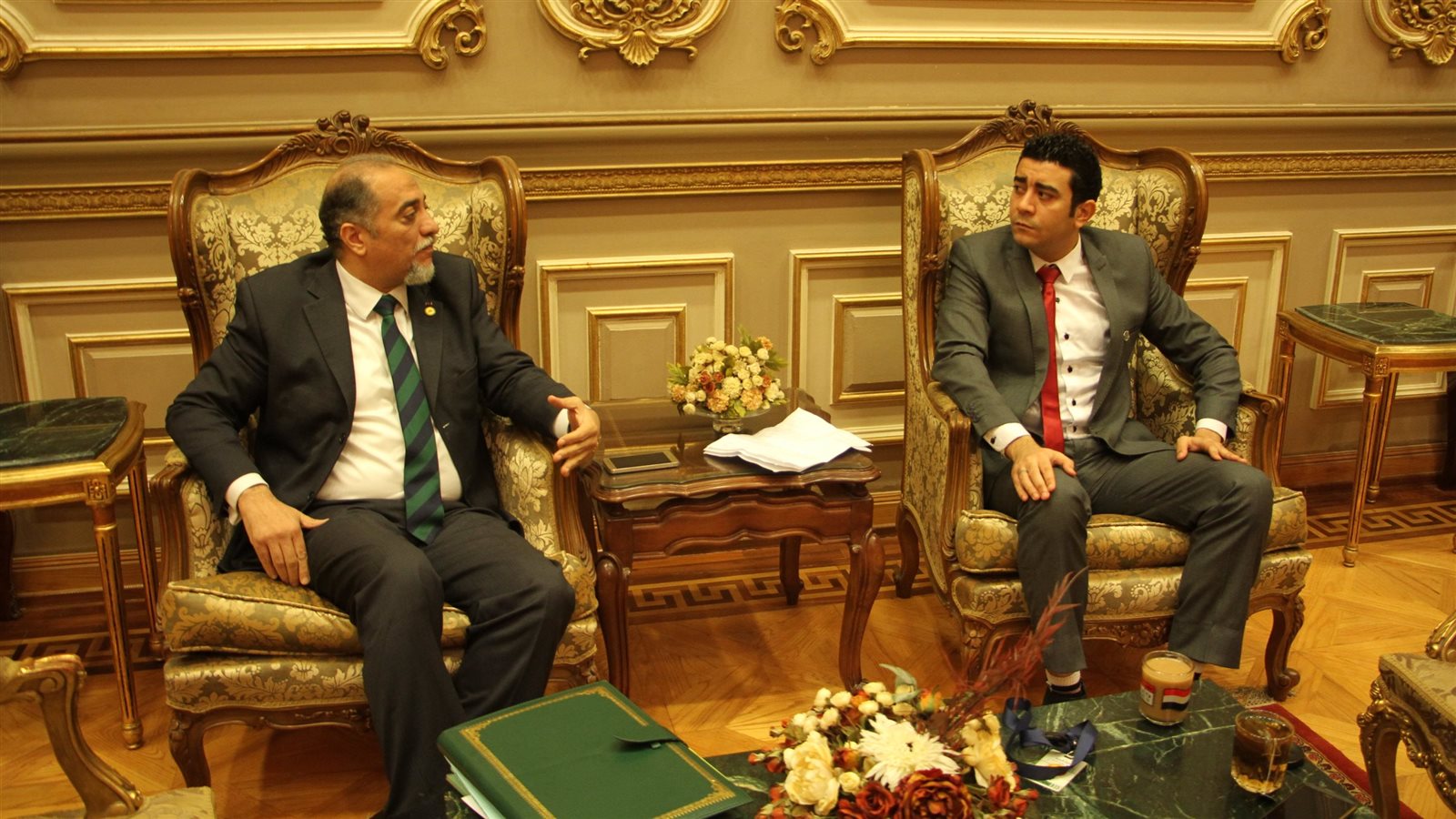 معتز الخصوصي مع عبد الهادي القصبي ، رئيس تضامن البرلمان