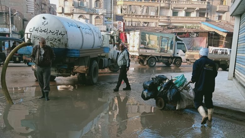 مياه الأمطار في شوارع الغربية 
