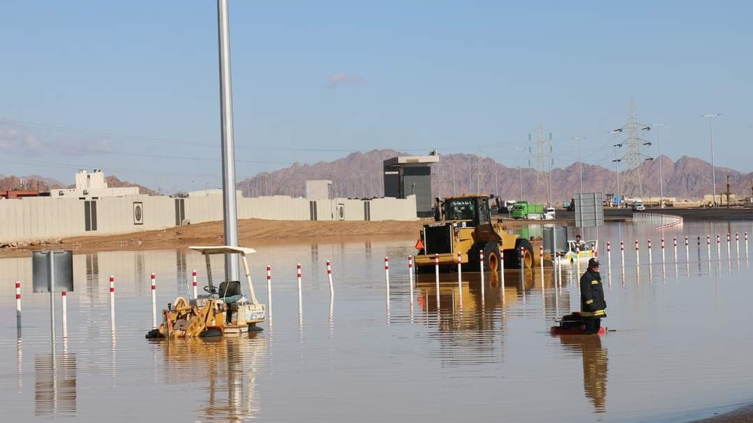 آثار السيول بشرم 